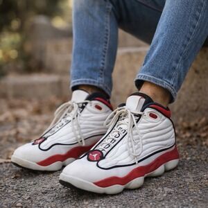 Jordan Pro Strong White Gym Red Black Mens Basketball Shoes DC8418-101 Size 8